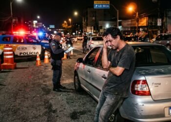 Condutor é abordado em fiscalização noturna, nega o assopro no aparelho alegando que não ingeriu bebida alcoólica e tenta seguir viagem sem prestar a verificação: os agentes retêm o veículo, aplicam a penalidade administrativa imediata e recolhem o documento do motorista