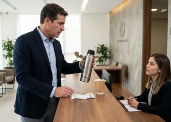 Empresário compra garrafa térmica de inox por R$ 260 para uso na recepção do seu escritório com promessa de manter líquidos quentes por 12 horas, o café esfria em menos de 60 minutos devido à perda de vácuo no revestimento duplo e ele exige a troca imediata por falha de eficiência.