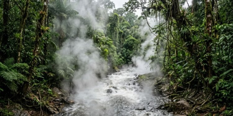 As medições oficiais indicam que as temperaturas chegam facilmente aos 95 graus Celsius em diversos trechos da correnteza.