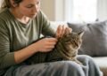 A especialista em cuidados felinos Paula Calvo, explica: “Para saber se seu gato está bem hidratado, faça o teste do beliscão na nuca dele.”