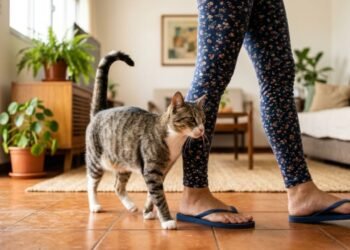 O que significa quando o gato levanta a cauda ao caminhar com o tutor
