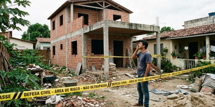A chegada dos caminhões de cimento chamou a atenção dos irmãos, que tentaram conversar para suspender a intervenção no imóvel.