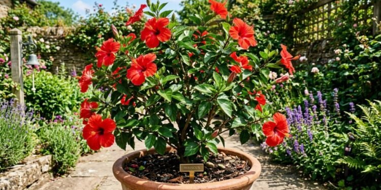 O hibisco ama umidade constante no chão, mas não suporta água parada acumulada ao redor do torrão principal.