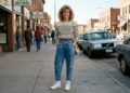 As calças jeans dos anos 80 estão de volta à moda, combinadas com saltos altos, botas de cano curto e sandálias em 2026