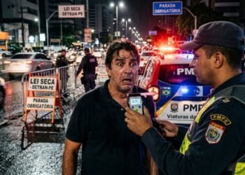 Bafômetro aponta índice acima do limite durante abordagem da Lei Seca e motorista enfrenta multa de R$ 2.934,70 e suspensão da CNH