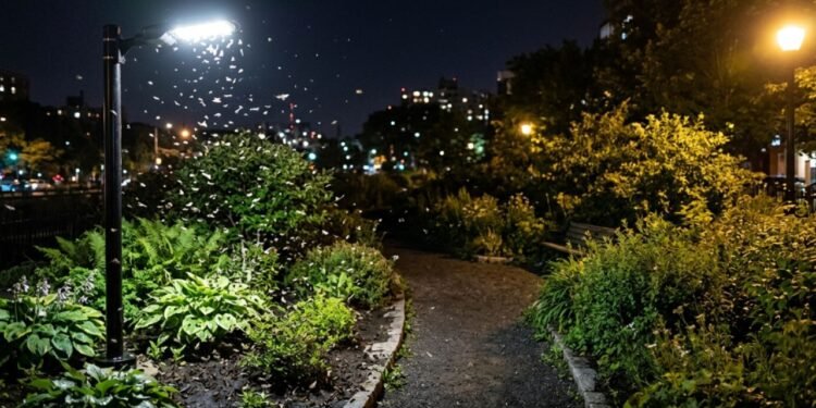 Os pequenos invertebrados ficam girando em círculos ao redor da fonte luminosa durante a madrugada inteira sem conseguir escapar.