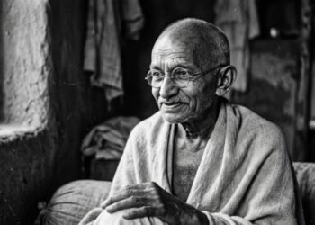 Frase de Mahatma Gandhi: “A força não provém da capacidade física. Ela provém de uma vontade indomável.”