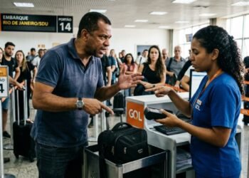 Ao embarcar em uma viagem nacional, Felipe foi impedido de levar sua mala de mão na cabine, mesmo estando dentro dos limites de peso (10 kg) e dimensões regulamentados; a empresa aérea exigiu o pagamento de taxa de despachante na porta do avião