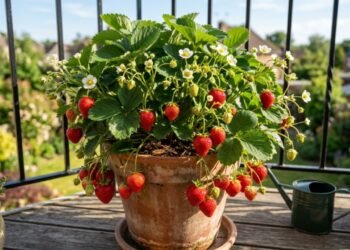 Seu morango só dá folhas? Estes cuidados no vaso ajudam a planta a produzir frutos vermelhos