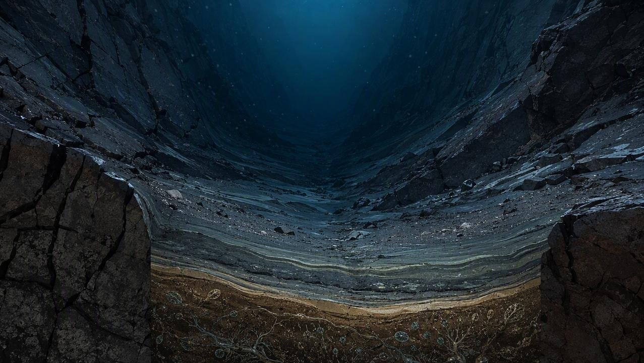 Sedimentos hadais revelam pressão extrema, subducção ativa e microbiomas especializados.