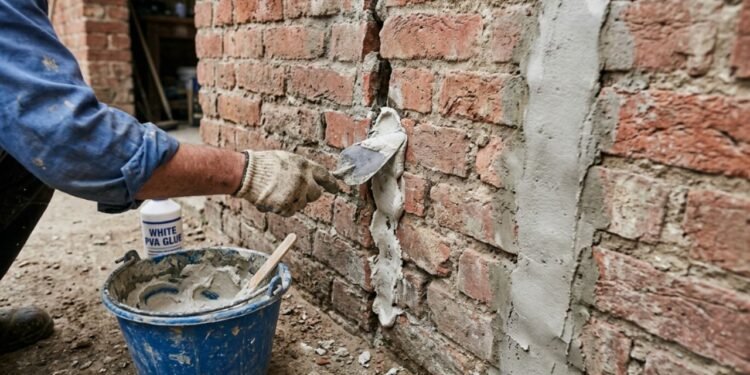 O composto ganha uma textura plástica que gruda na alvenaria sem esfarelar durante a secagem natural da massa.