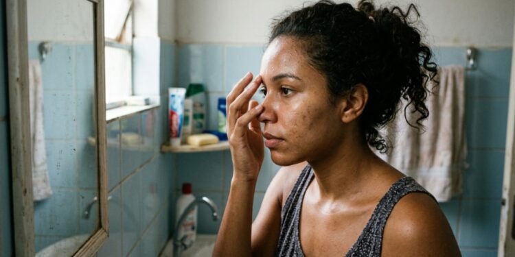 Na prática, o hábito de higienizar a face toda hora só aumenta o brilho excessivo na testa ao longo do dia.