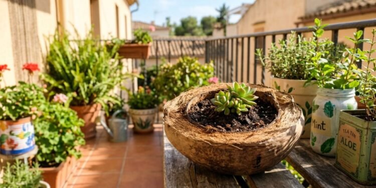 O detalhe é que essas estruturas rígidas retêm a água da rega por bastante tempo e evitam que a terra seque sob o sol forte.