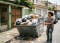 Prefeitura instala container de lixo comunitário diretamente em frente ao portão social de um morador, gerando mau cheiro, insetos e bloqueio visual
