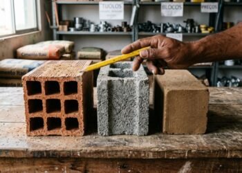 Cerâmico, solo cimento ou concreto: saiba qual tijolo rende mais na sua obra