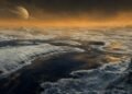 Titã é uma lua, mas é maior que Mercúrio, possui uma atmosfera densa e tem rios, lagos e mares onde chove metano