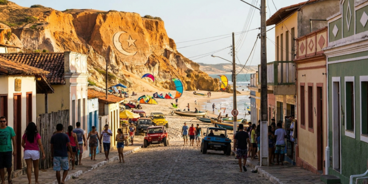 As falésias avermelhadas são a paisagem mais icônica de Canoa Quebrada e chegam a até 10 metros de altura. / Imagem ilustrativa
