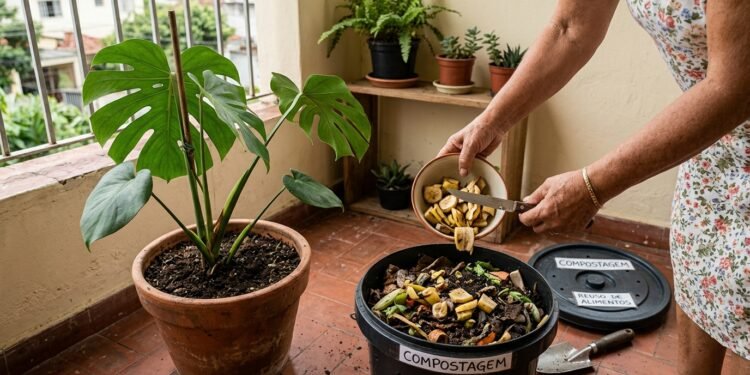 Além de demorarem para se decompor, restos orgânicos em excesso podem favorecer odores, fungos e insetos dependendo das condições de umidade.