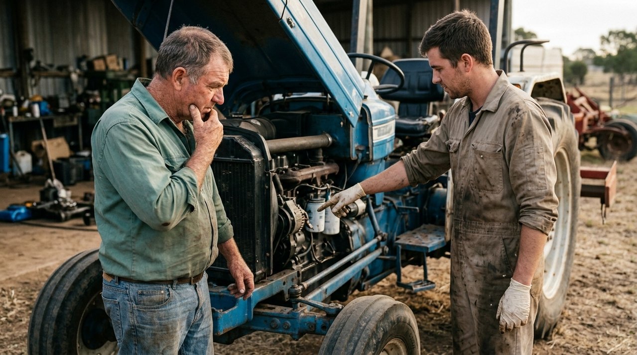 Agricultor compra trator usado por R$ 240 mil, máquina para de funcionar na primeira semana de trabalho e oficina encontra peças internas diferentes das anunciadas na venda
