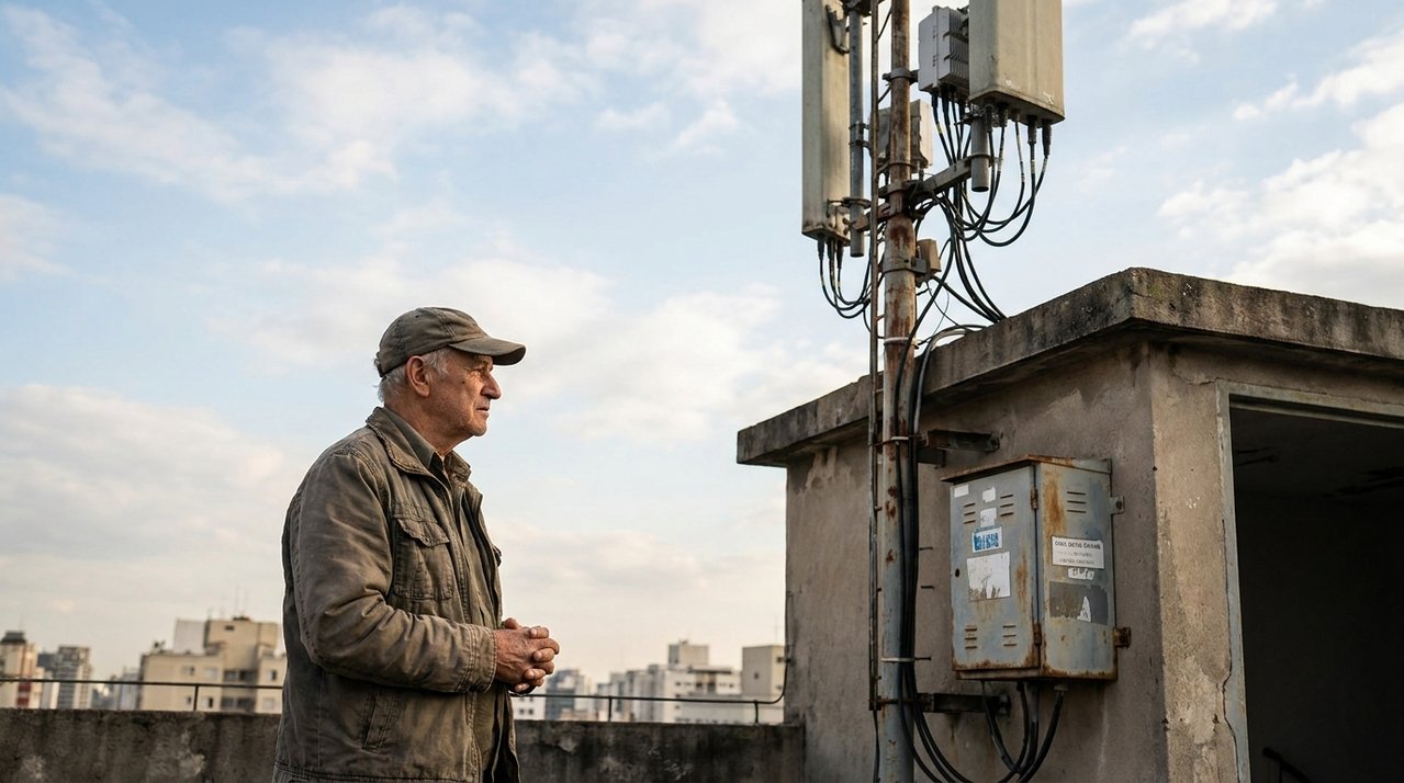 Morador permite que empresa instale antena no telhado em troca de desconto mensal, mas prédio é vendido anos depois e novo proprietário exige retirada imediata do equipamento