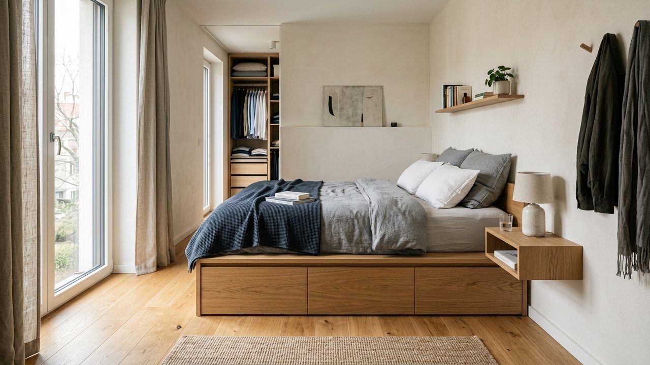 Camas com gavetas viram solução para quartos compactos