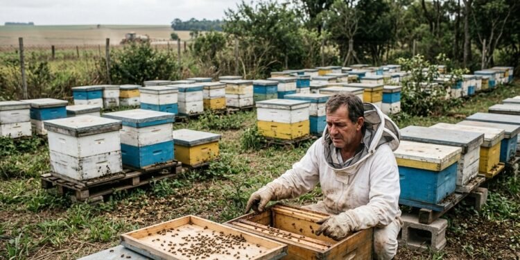 Apicultor encontra dezenas de colmeias com abelhas mortas depois de pulverização realizada em propriedade vizinha e calcula prejuízo superior a R$ 40 mil com perda de produção