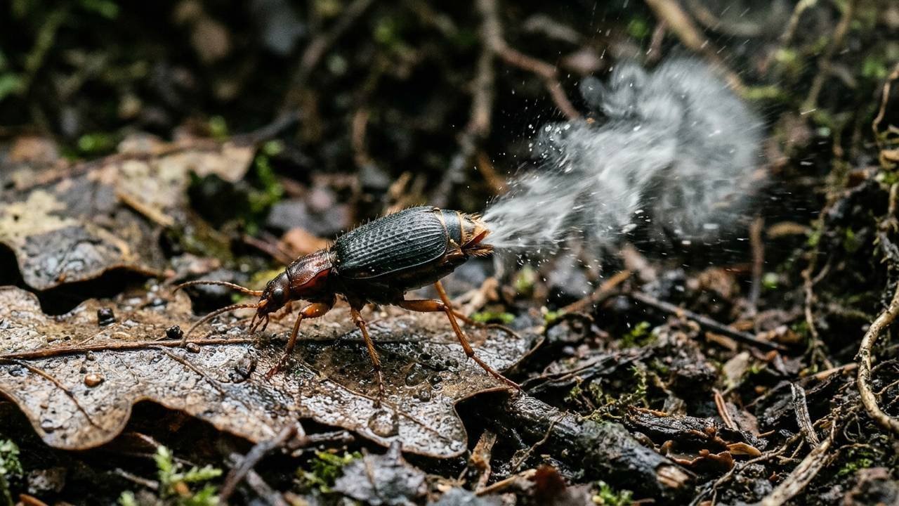 A defesa inacreditável do besouro-bombardeiro que surpreendeu os biólogos ao disparar jatos de líquido químico fervente contra predadores