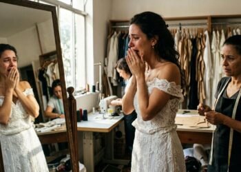 Noiva paga R$ 11 mil por vestido feito sob medida, realiza quatro provas e recebe peça dois dias antes do casamento com medidas diferentes das combinadas; loja propõe ajustes rápidos, mas cliente precisa alugar outro vestido