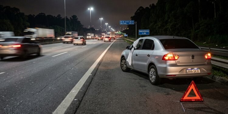 Ele usa o tecido visível para alertar quem passa de que o carro não foi descartado nem vítima de crime.