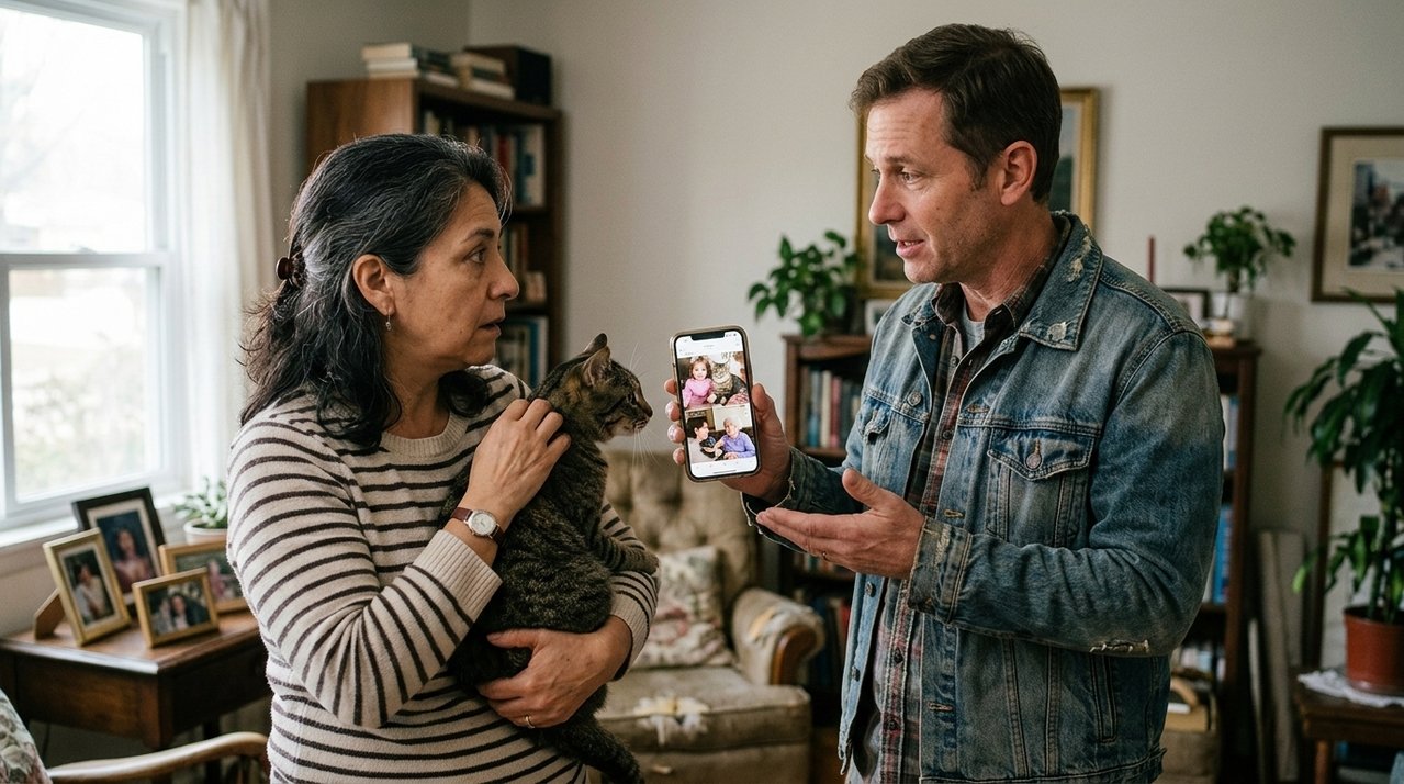 Família adota gato encontrado na rua, cuida do animal por quase dois anos e antigo tutor aparece após reconhecer uma foto nas redes sociais e pede o animal de volta