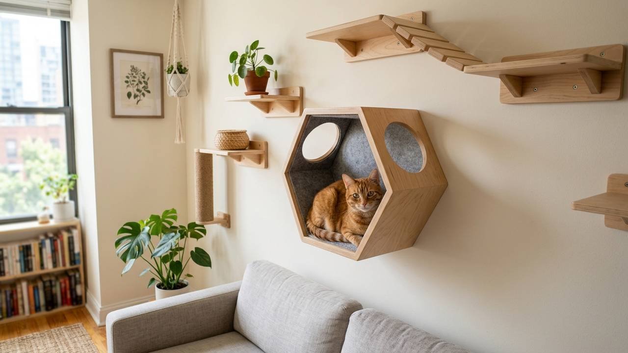 Gatificação em apartamentos pequenos: como criar prateleiras e nichos aéreos para enriquecer o espaço do pet sem reformas