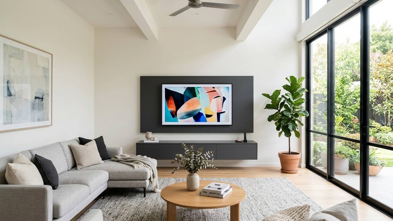 Adeus rack pesado de madeira: a nova tendência de painéis flutuantes para esconder os fios da TV e fazer salas compactas parecerem duas vezes maiores