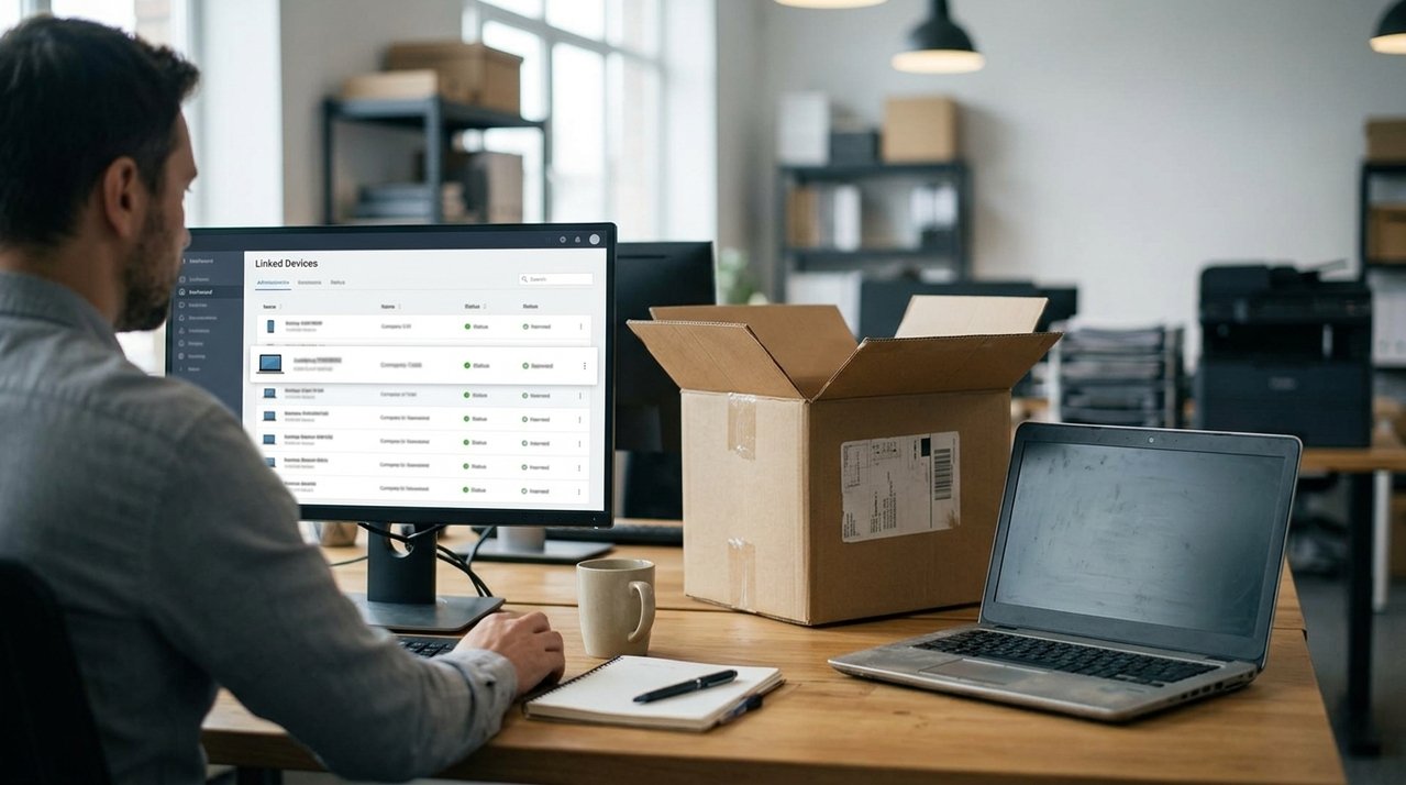 Empresa manda equipamentos eletrônicos para reciclagem certificada e descobre meses depois que alguns aparelhos ainda aparecem vinculados às contas internas e podem ter sido revendidos sem apagamento completo