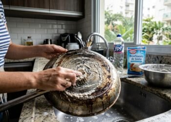 remover gordura da panela