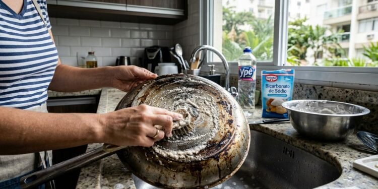 remover gordura da panela