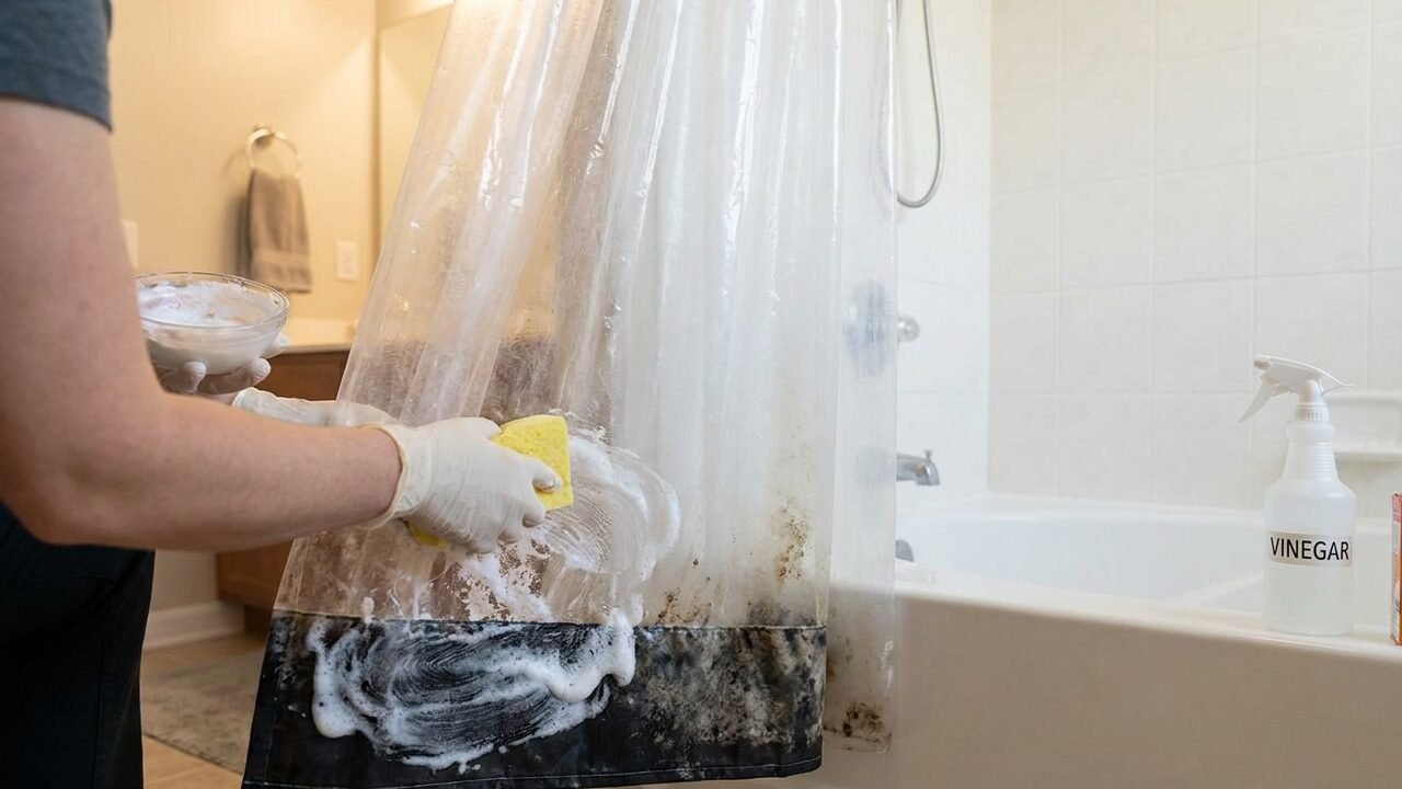 Como tirar mofo da cortina de banheiro e deixar o plástico novo