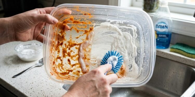 O primeiro passo é remover o máximo possível de resíduos antes que sequem na superfície.