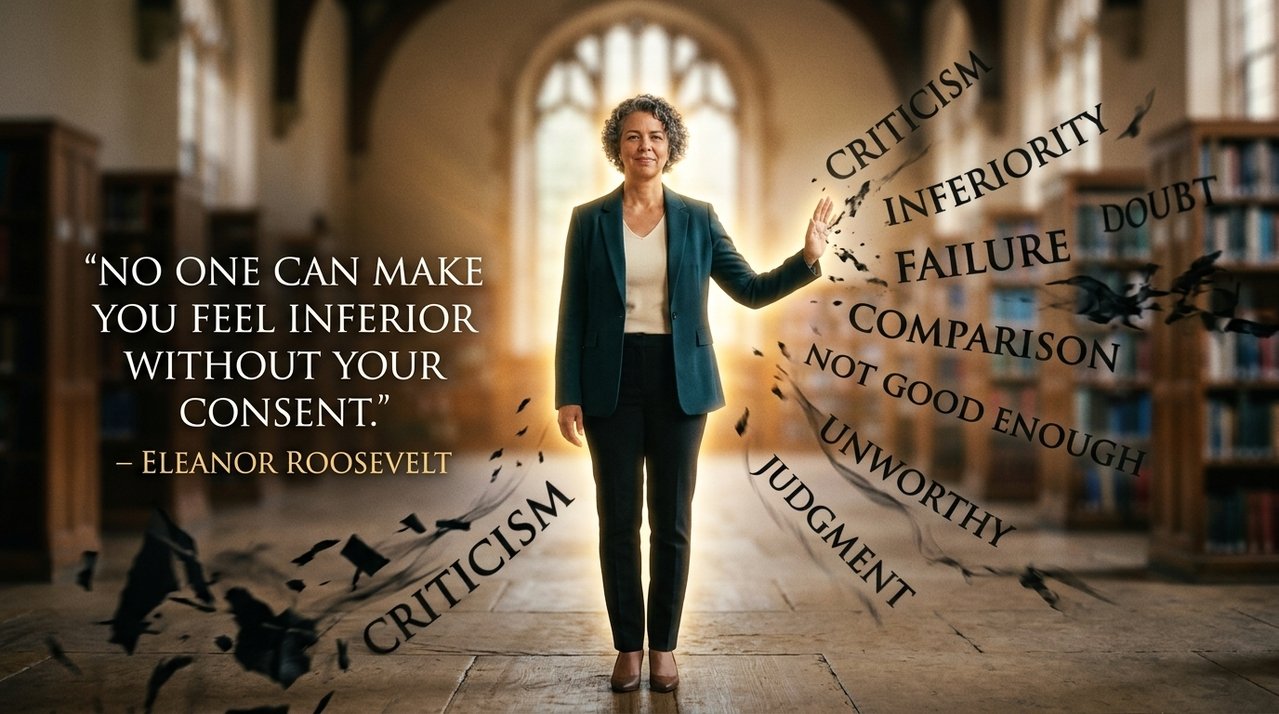 Uma reflexão inspirada em Eleanor Roosevelt: “Ninguém pode fazer você se sentir inferior sem o seu consentimento” – Autoestima, críticas, comparação e opinião dos outros