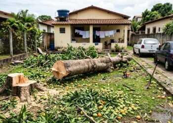 Inquilino corta mangueira antiga do quintal porque frutos sujavam os carros e proprietário só descobre alteração dois anos depois