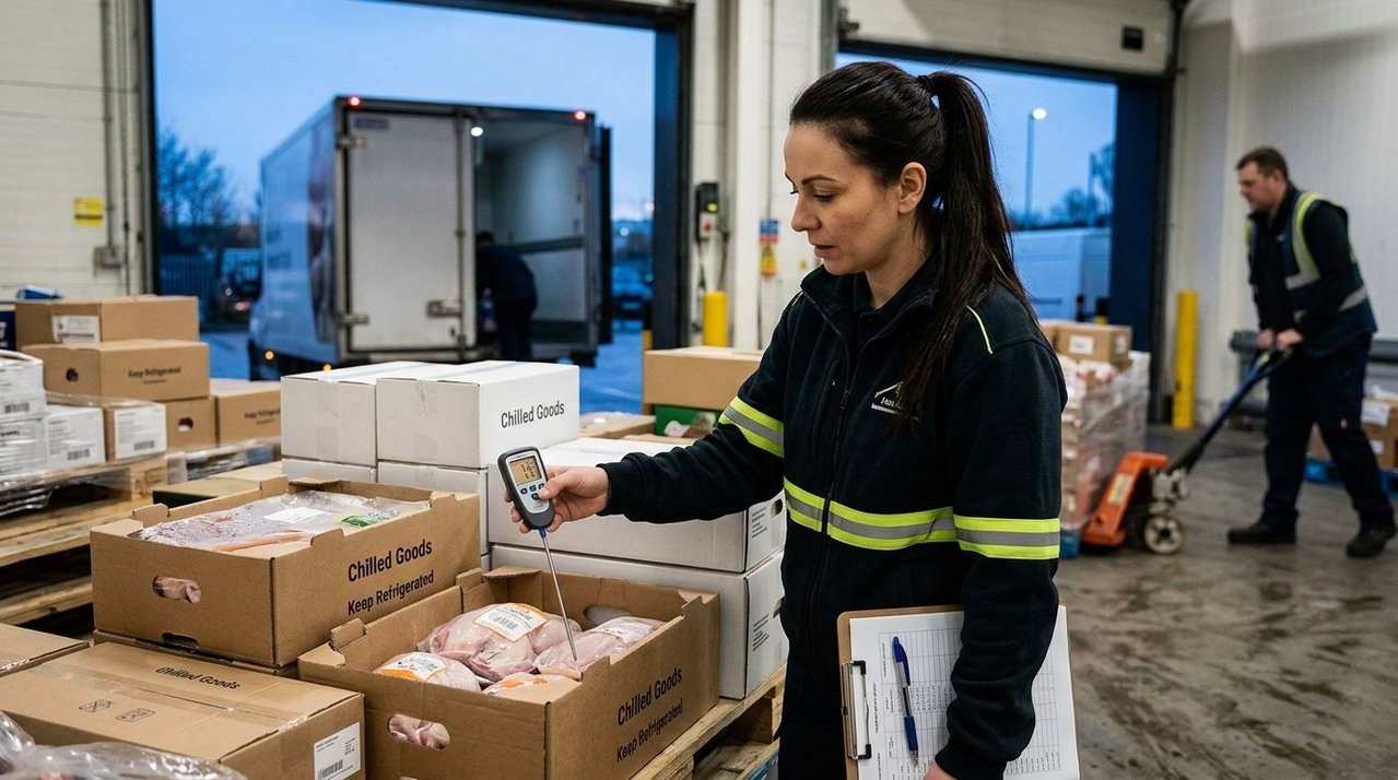 Supermercado recebe carga refrigerada durante a madrugada, funcionários percebem pela manhã que caminhão chegou com temperatura acima do previsto e centenas de produtos precisam ser separados