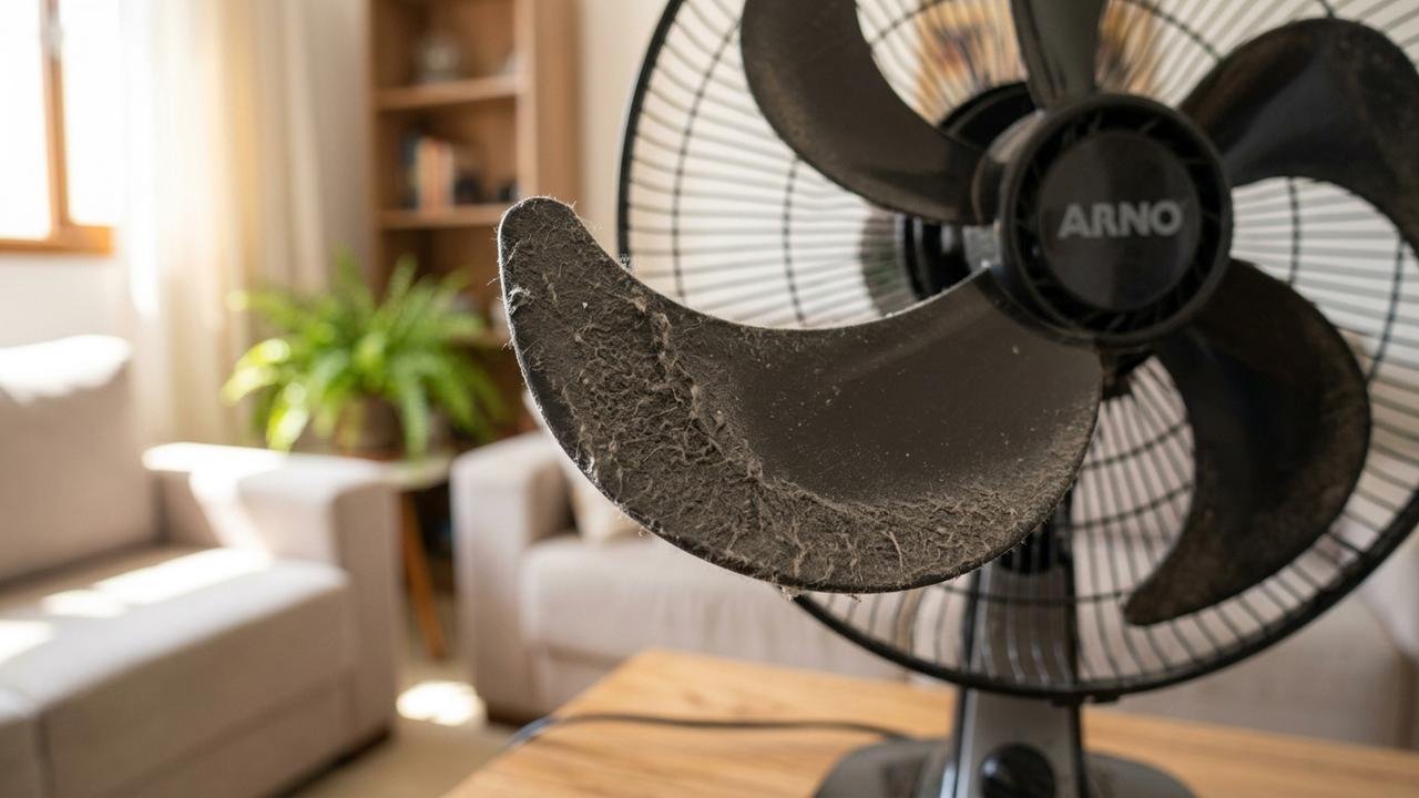 por que o ventilador acumula poeira