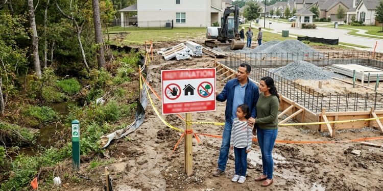 Família compra terreno em condomínio fechado, começa a construir e recebe ordem para interromper a obra porque uma área considerada parte do lote aparece como proteção ambiental