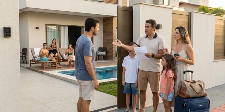 Família paga R$ 7 mil por casa de praia com piscina para o Réveillon e, ao chegar, descobre imóvel ocupado por outros hóspedes após anúncio duplicado na plataforma