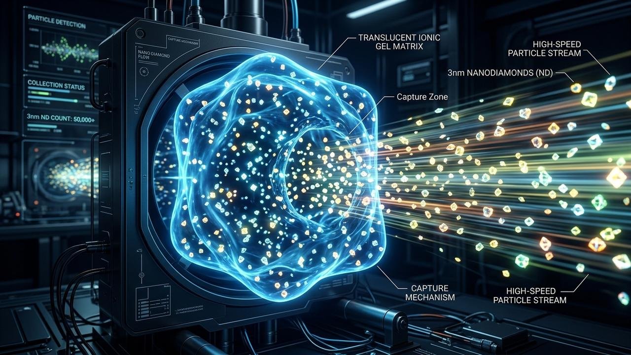 Eles disparam um laser contra o plástico PET e cada pulso gera cerca de 10 trilhões de nanodiamantes ultrapuros.