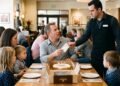 Cliente leva um bolo de aniversário comprado fora para comemorar com a família em um restaurante, mas, na hora de cantar os parabéns, o gerente exige o pagamento de uma "taxa de corte" de R$ 80; o Procon é acionado e multa o estabelecimento por prática abusiva, já que a taxa não tem respaldo legal na prestação do serviço principal.