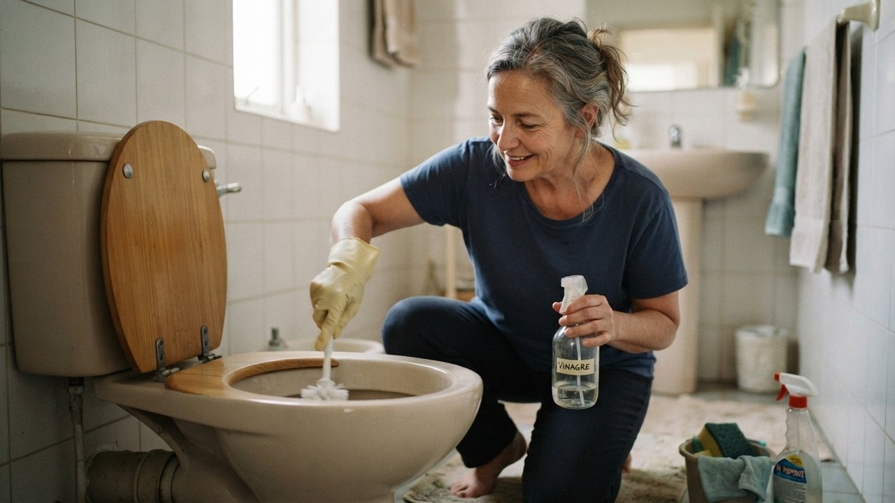 vinagre na limpeza do vaso sanitário
