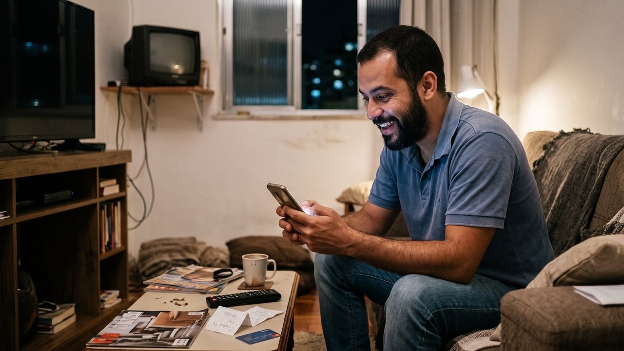 Consumidor aproveita falha no site de uma grande varejista e compra uma TV de 65 polegadas por R$ 150; a loja cancela a venda e estorna o valor. O cliente processa, exigindo a entrega do produto, mas perde a ação porque os tribunais entendem que a lei não protege a má-fé do comprador em casos de "erro crasso" evidente de digitação.