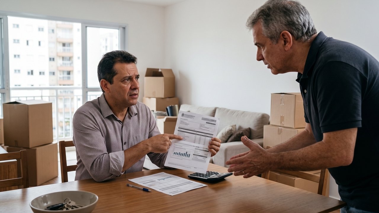 Proprietário aluga apartamento com condomínio anunciado em R$ 600, mas no primeiro boleto aparecem quase R$ 1.400 após cobrança de obras extraordinárias e surge discussão sobre quais despesas pertencem ao inquilino e quais devem ficar com o dono