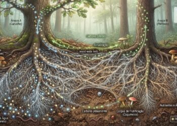 Os fungos criam redes sob o solo que transportam nutrientes e carbono entre plantas