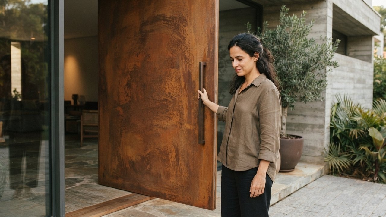 aço corten na fachada